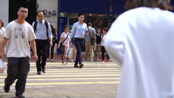 Hong Kong China July 2019 Slow Motion Busy Streets Causeway — Stock Video