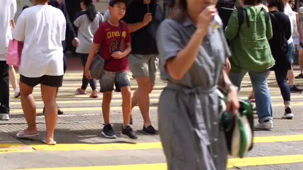 Hong Kong China Julio 2019 Movimiento Lento Calles Ocupadas Del — Vídeos de Stock