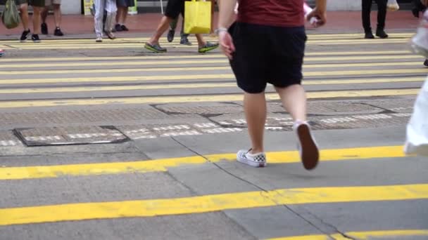 Hong Kong China July 2019 Slow Motion Busy Streets Causeway — Stock Video