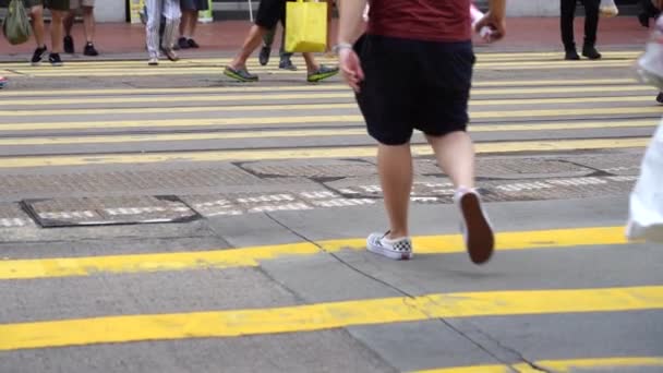 Hongkong China Juli 2019 Zeitlupe Der Belebten Straßen Des Einkaufsviertels — Stockvideo