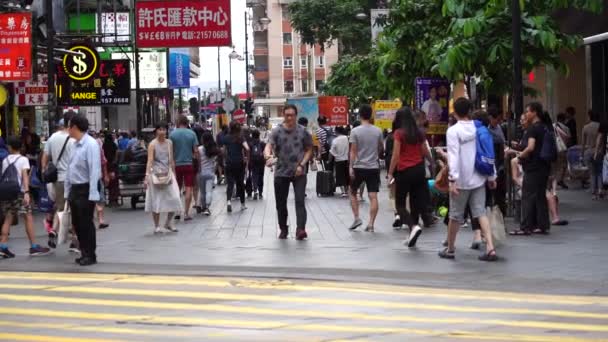 Hong Kong Kina Juli 2019 Slow Motion Upptagen Gatorna Causeway — Stockvideo