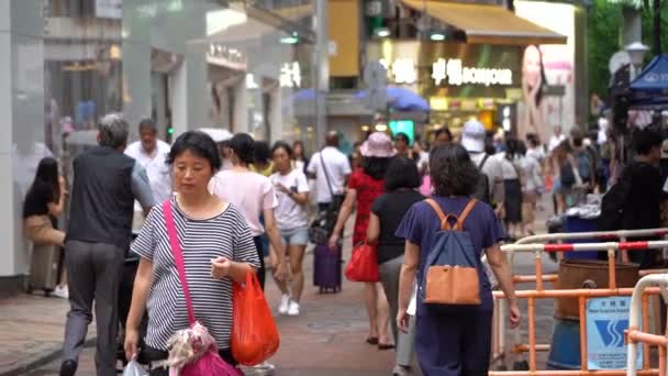 Hong Kong Kina Juli 2019 Slow Motion Upptagen Gatorna Causeway — Stockvideo