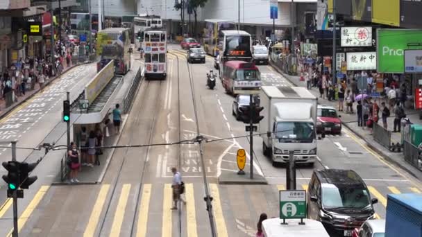 Hong Kong China Julho 2019 Movimento Lento Das Ruas Movimentadas — Vídeo de Stock