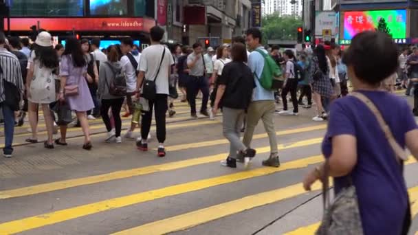 Hong Kong Kina Juli 2019 Slow Motion Upptagen Gatorna Causeway — Stockvideo