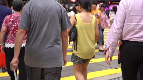 Hong Kong Kína July 2019 Lassú Mozgás Forgalmas Utcáin Causeway — Stock videók