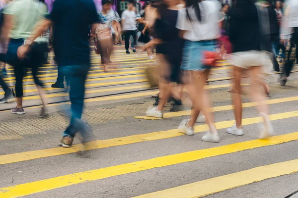 Przejście Dla Pieszych Busy City Hong Kong — Zdjęcie stockowe