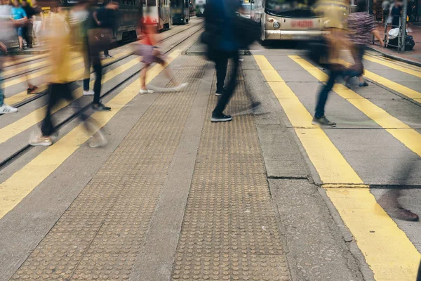 Przejście Dla Pieszych Busy City Hong Kong — Zdjęcie stockowe