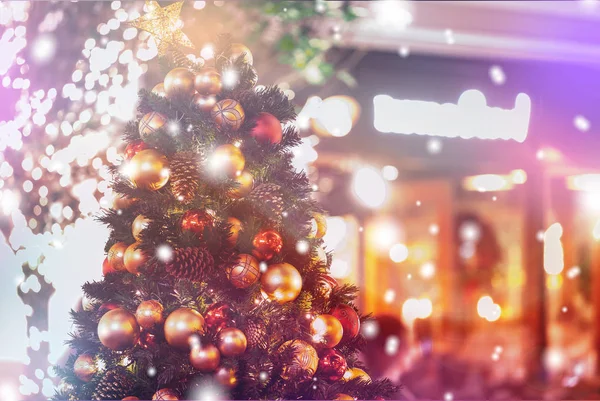 Fondo Navidad Con Luz Bokeh Fondo Borroso Navidad — Foto de Stock