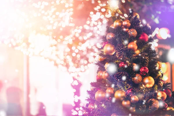 Jul Bakgrund Med Bokeh Ljus Suddig Xmas Bakgrund — Stockfoto