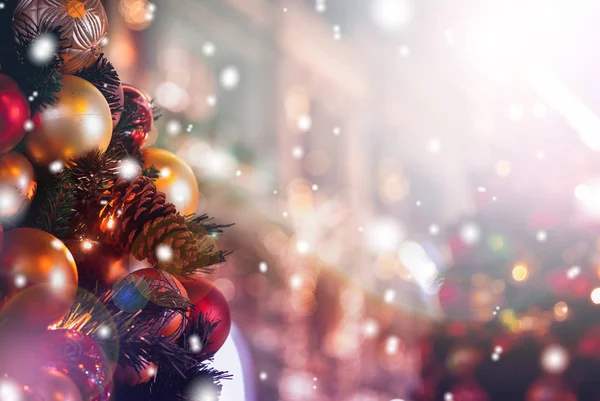 Weihnachten Hintergrund Mit Bokeh Licht Unscharfer Weihnachtshintergrund — Stockfoto