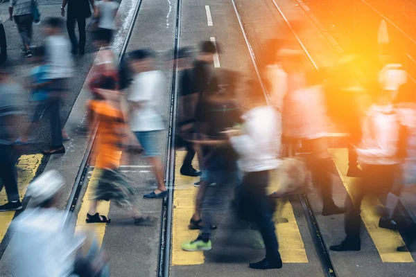 Przejście Dla Pieszych Busy City Hong Kong — Zdjęcie stockowe