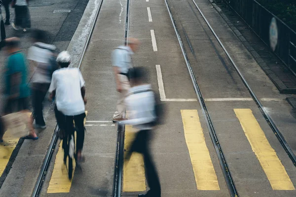 Przejście Dla Pieszych Busy City Hong Kong — Zdjęcie stockowe