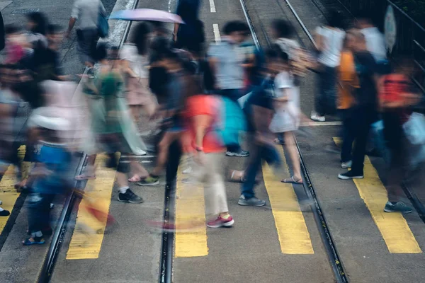 Przejście Dla Pieszych Busy City Hong Kong — Zdjęcie stockowe