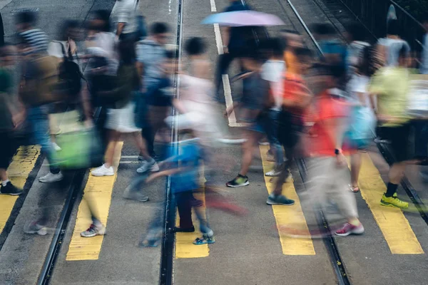 Przejście Dla Pieszych Busy City Hong Kong — Zdjęcie stockowe