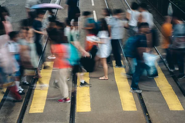 Przejście Dla Pieszych Busy City Hong Kong — Zdjęcie stockowe