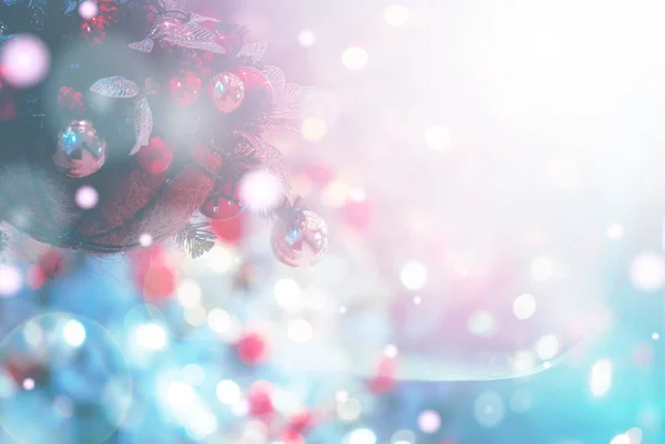 Fond de Noël avec lumière bokeh ; Fond de Noël flou — Photo