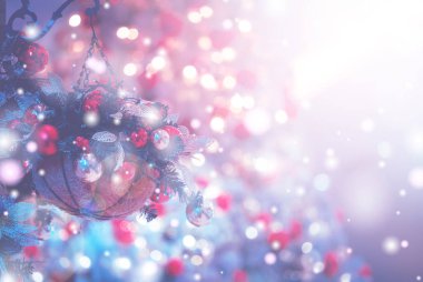 Bokeh ışıklandırmalı Noel Arkaplanı; bulanık Xmas arkaplanı