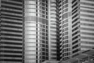 Hong Kong ticari Binası yakın çekim; Siyah beyaz ton