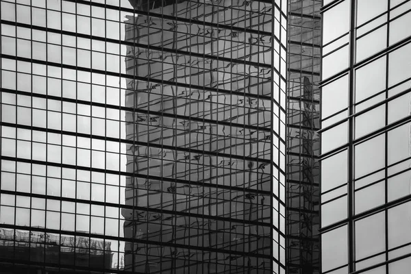 Hong Kong Commercial Building Close Up; Black and White Tone