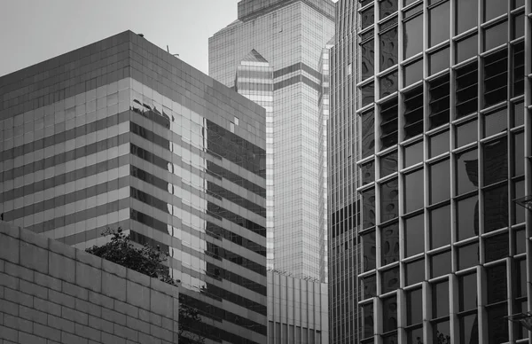 Edifício Comercial Hong Kong Close Tom Preto Branco — Fotografia de Stock