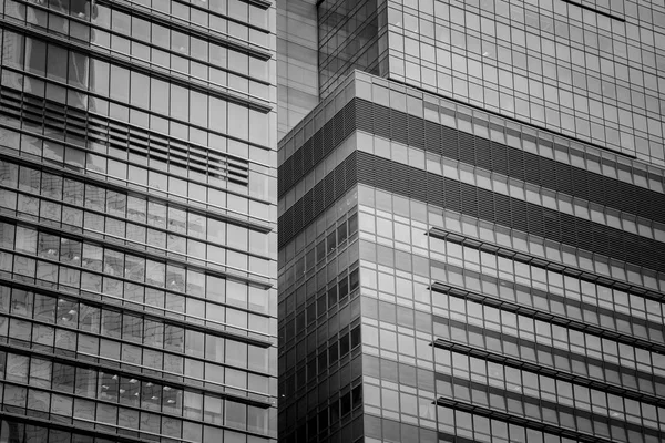 Hong Kong Commercial Building Close Black White Tone — Stock Photo, Image