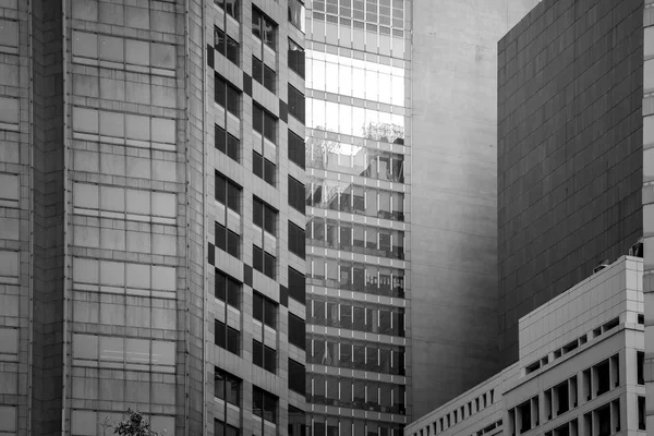 Hong Kong Commercial Building Gros Plan Tons Noir Blanc — Photo
