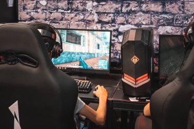 Hong Kong, Çin: 26 Temmuz 2019: birçok ziyaretçi Hong Kong Convention & Exhibition Centre 'da 21. ani-com & games Hong Kong 'a katılıyor.