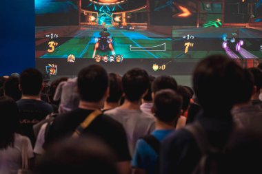 Hong Kong, Çin: 26 Temmuz 2019: birçok ziyaretçi Hong Kong Convention & Exhibition Centre 'da 21. ani-com & games Hong Kong 'a katılıyor.