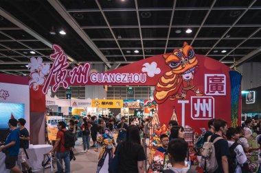 Hong Kong, Çin: 26 Temmuz 2019: birçok ziyaretçi Hong Kong Convention & Exhibition Centre 'da 21. ani-com & games Hong Kong 'a katılıyor.