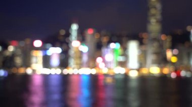 Blur Hong Kong Victoria Harbour gece görünümü; Şehir gece görünümü