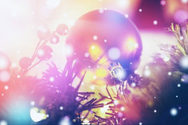 Bokeh ışıklandırmalı Noel Arkaplanı; bulanık Xmas arkaplanı