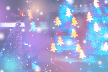 Bokeh ışıklandırmalı Noel Arkaplanı; bulanık Xmas arkaplanı