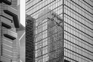 Hong Kong Ticari Bina Close Up; Siyah beyaz tarzı