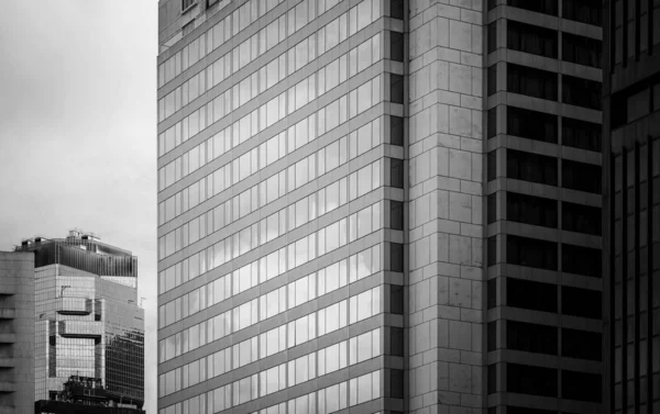 Hong Kong Commercial Building Close Up; Black and White style — Stock Photo, Image