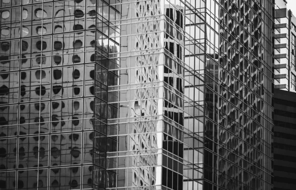 Hong Kong Commercial Building Close Up; Black and White style — Stock Photo, Image