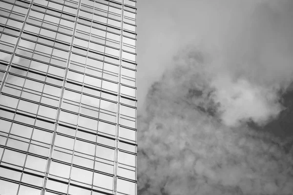 Bâtiment commercial de Hong Kong Gros plan ; style noir et blanc — Photo