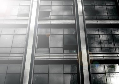 Modern Ticari Bina yakın çekim ; Siyah beyaz tarzı