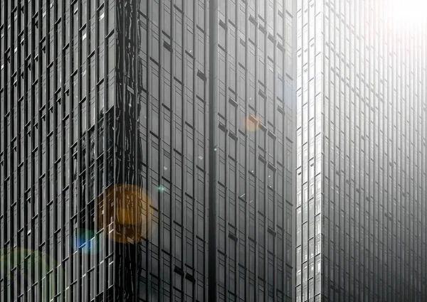 Modern kereskedelmi épület közelről; Fekete-fehér stílusban — Stock Fotó