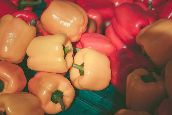 Sweet pepper at farmers market. Sweet pepper background