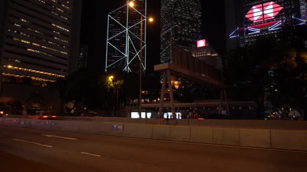 Hong Kong China Septiembre 2019 Video Busy Traffic Night Central — Vídeos de Stock