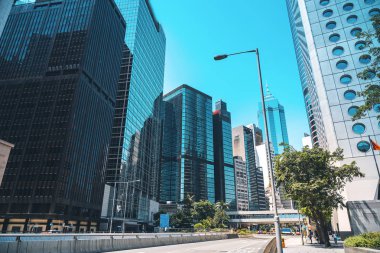 Modern ofis binası Hong Kong 'a yakın.