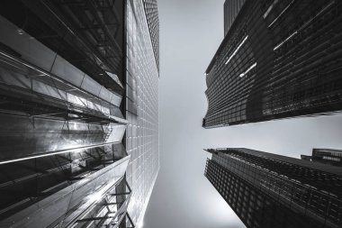 Hong Kong Ticari Bina Close Up; Siyah beyaz tarzı