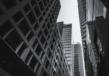 Hong Kong Ticari Bina Close Up; Siyah beyaz tarzı