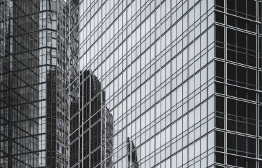 Hong Kong Ticari Bina Close Up; Siyah beyaz tarzı