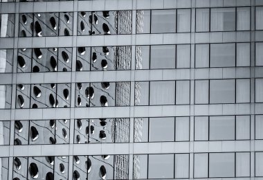 Hong Kong Ticari Bina Close Up; Siyah beyaz tarzı