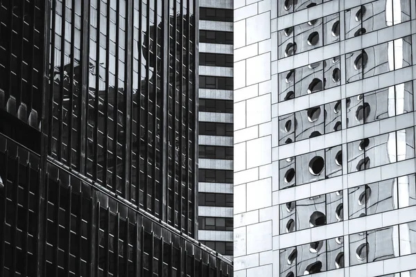 Hong Kong Commercial Building Close Up; Black and White style — Stock Photo, Image