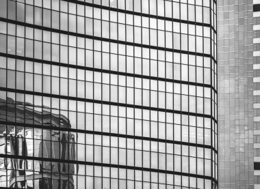 Hong Kong Ticari Bina Close Up; Siyah beyaz tarzı