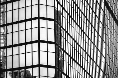 Hong Kong Ticari Bina Close Up; Siyah beyaz tarzı