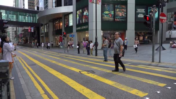 Hong Kong China Okt 2019 Lassú Mozgás Forgalmas Utcák Központi — Stock videók