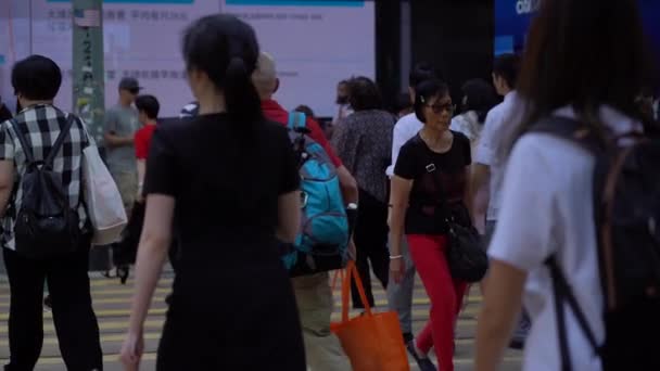 Hong Kong China Outubro 2019 Slow Motion Busy Streets Central — Vídeo de Stock